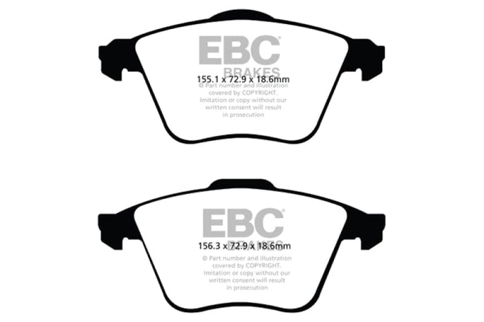 EBC-EBC 07-13 Mazda 3 2.3 Turbo Redstuff Front Brake Pads- at Damond Motorsports