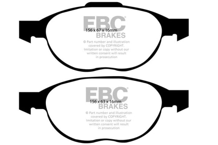 EBC-EBC Ford Focus 2.0 Turbo ST Hybrid Ultimax2 Front Brake Pads- at Damond Motorsports