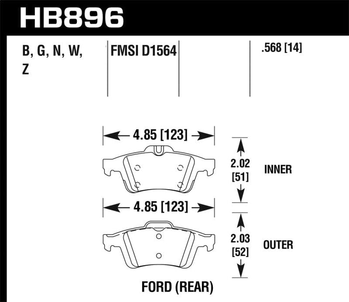 Hawk Performance-Hawk 16-18 Ford Focus HPS 5.0 Rear Brake Pads- at Damond Motorsports