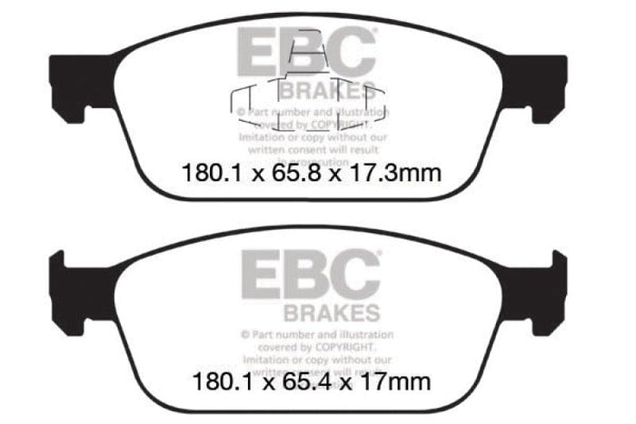 EBC-EBC 12+ Ford Focus 2.0 Turbo ST Yellowstuff Front Brake Pads- at Damond Motorsports