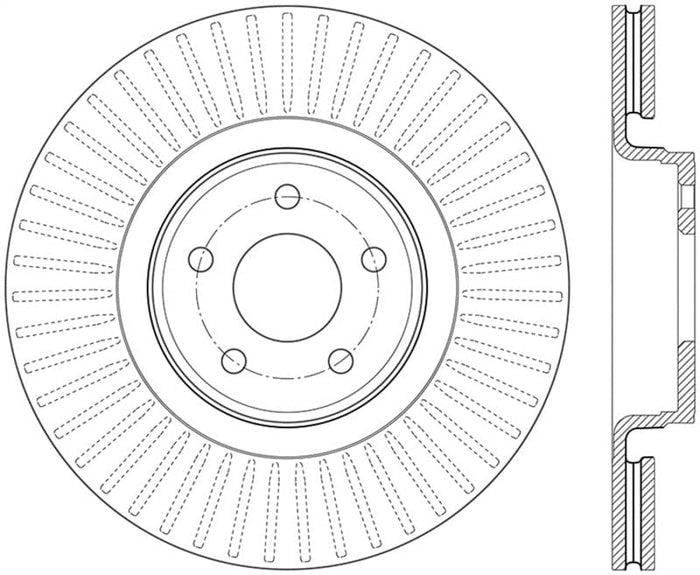 Stoptech-StopTech 14+ Ford Focus ST w/ 335mm Brakes Front Right Slotted & Drilled Rotor- at Damond Motorsports