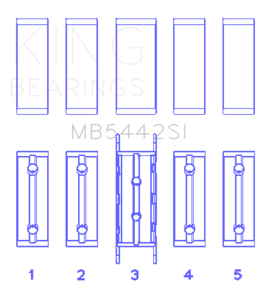 King Engine Bearings-King Ford/Mazda Duratec 2.0/2.3 DOHC (Size STD) Silicon Bi-Metal Aluminum Main Bearing Set- at Damond Motorsports