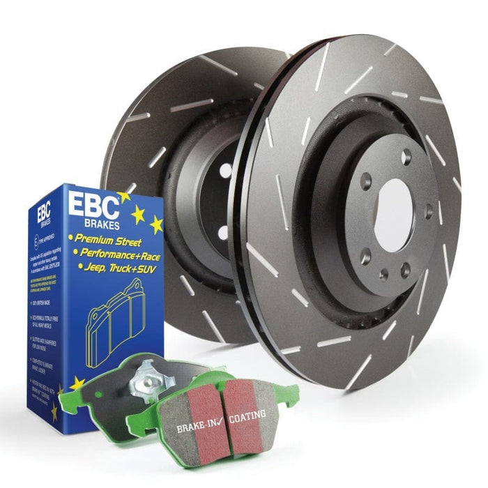 EBC-EBC S2 Kits Greenstuff Pads and USR Rotors Focus RS Rear- at Damond Motorsports