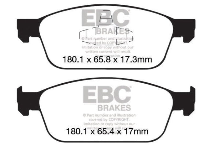 EBC-EBC 12+ Ford Focus 2.0 Turbo ST Redstuff Front Brake Pads- at Damond Motorsports