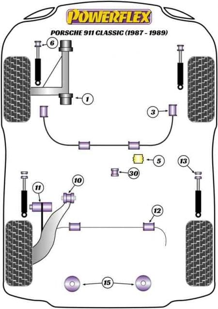 Powerflex-Porsche 911 Classic Front Strut Top Mount Bushings- at Damond Motorsports