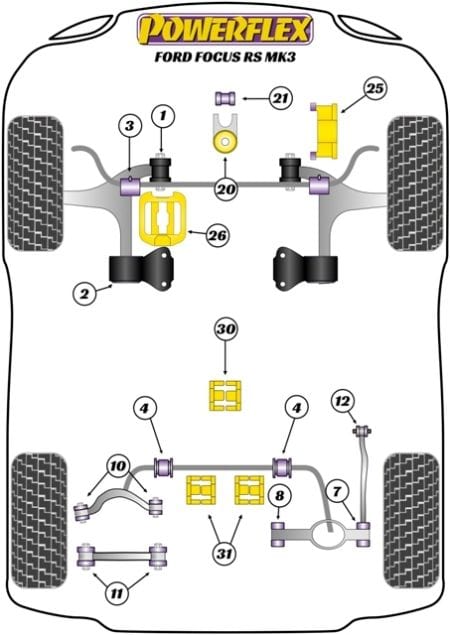 Powerflex-Focus Mk3 ST/RS (2011+) Transmission Mount- at Damond Motorsports