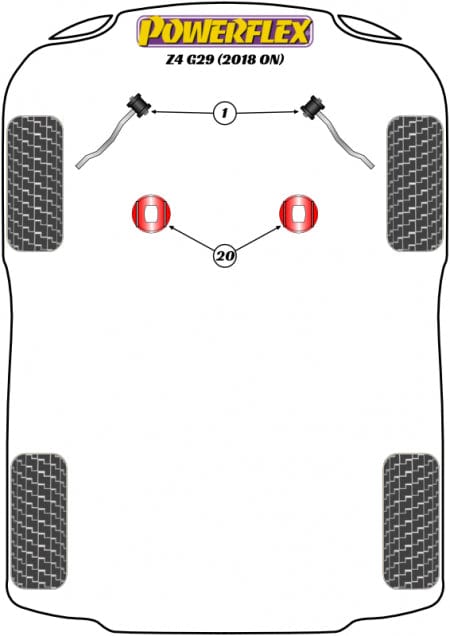 Powerflex-Supra A90/G29 Z4 Front Radius Arm to Chassis Bushing Adjustable- at Damond Motorsports