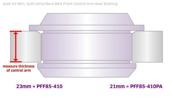 Powerflex-VW Golf Mk4, Jetta Mk4, New Beetle / Audi A3 Front Control Arm Rear Bushing - 23 mm (OE)- at Damond Motorsports