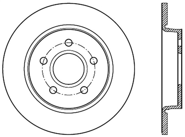 Stoptech-StopTech 13 Ford Focus ST Slotted Left Rear Rotor- at Damond Motorsports