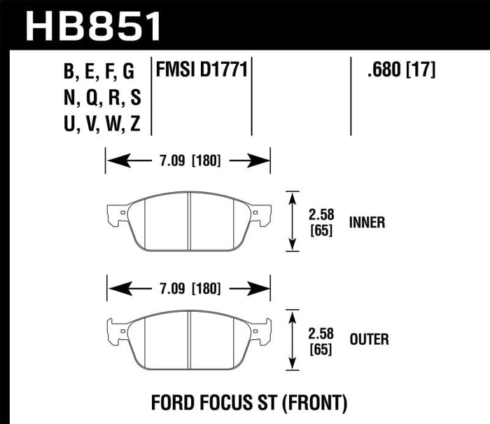 Hawk Performance-Hawk 15-16 Ford Focus ST Performance Ceramic Street Brake Pads- at Damond Motorsports