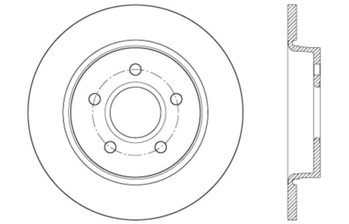 Stoptech-StopTech 13 Ford Focus ST Drilled Right Rear Rotor- at Damond Motorsports