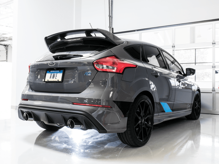 AWE Tuning Ford Focus RS SwitchPath Cat-back Exhaust - Diamond Black Tips available at Damond Motorsports