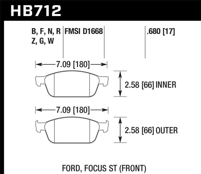 Hawk Performance-Hawk 13 Ford Focus HPS Front Street Brake Pads- at Damond Motorsports