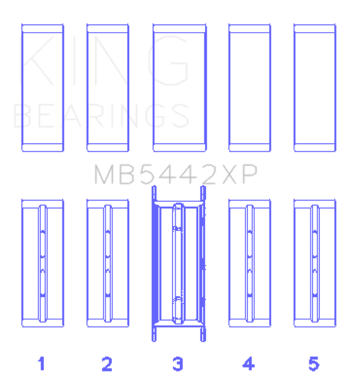 King Engine Bearings-King 07-09 Mazdaspeed 3 L3-VDT MZR DISI (t) Duratec High Performance Main Bearing Set - Size (STDX)- at Damond Motorsports